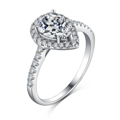 [Charm Aries Jewelry]1.0 Carat Luxurious Resplendent Water Drop Shape Wedding Ring