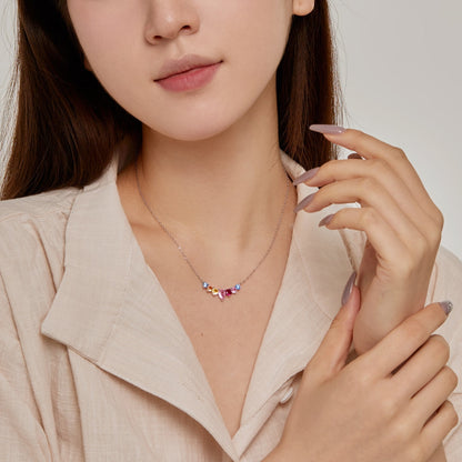 [Charm Aries Jewelry]Dainty Colorful Heart Necklace