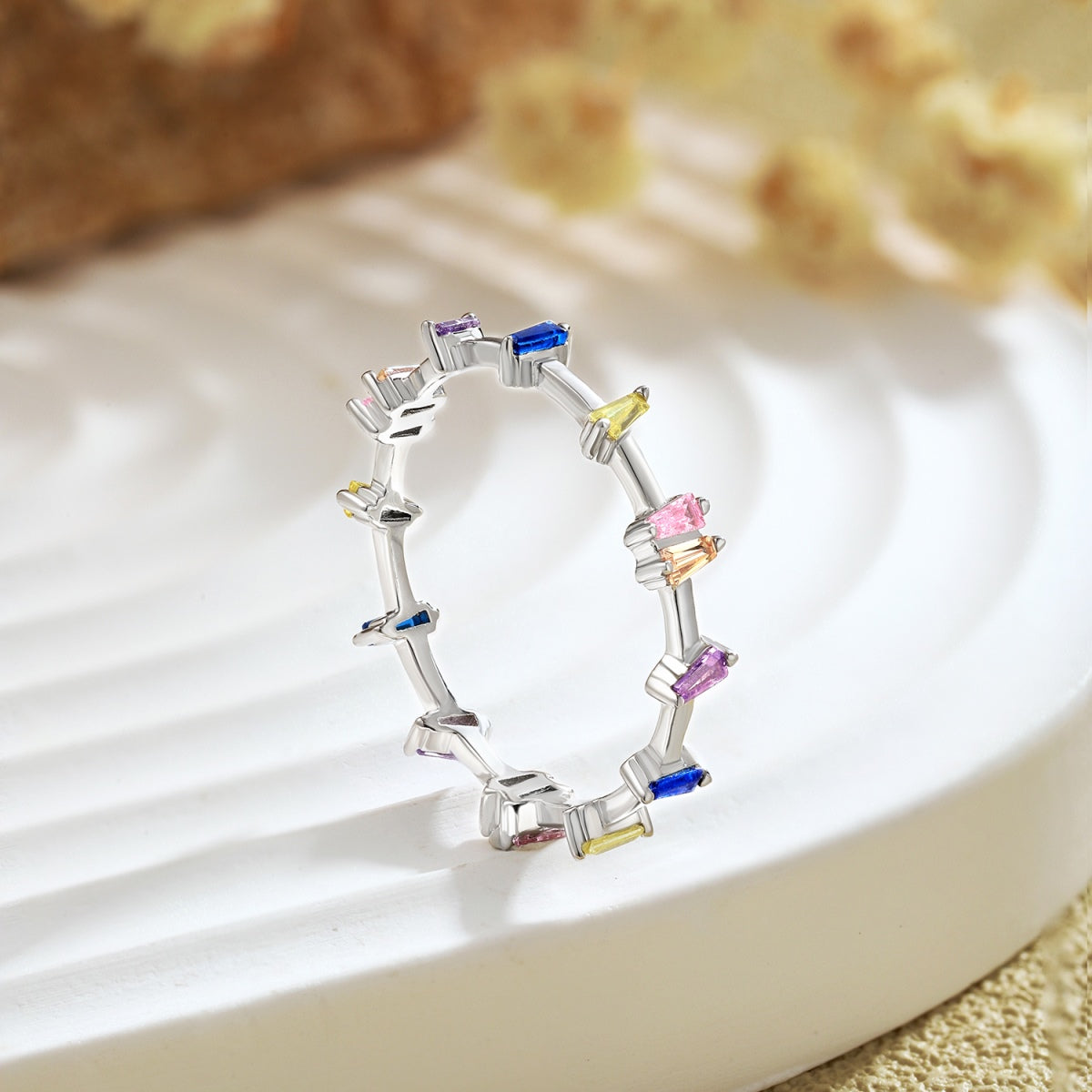 [Charm Aries Jewelry]Unique Trapezoid Cut Daily Ring