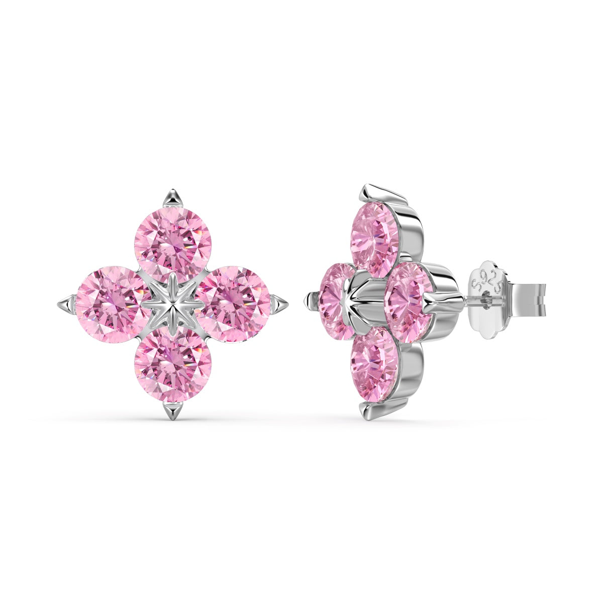 [Charm Aries Jewelry]Four-Leaf Clover Eight-Pointed Star Earrings