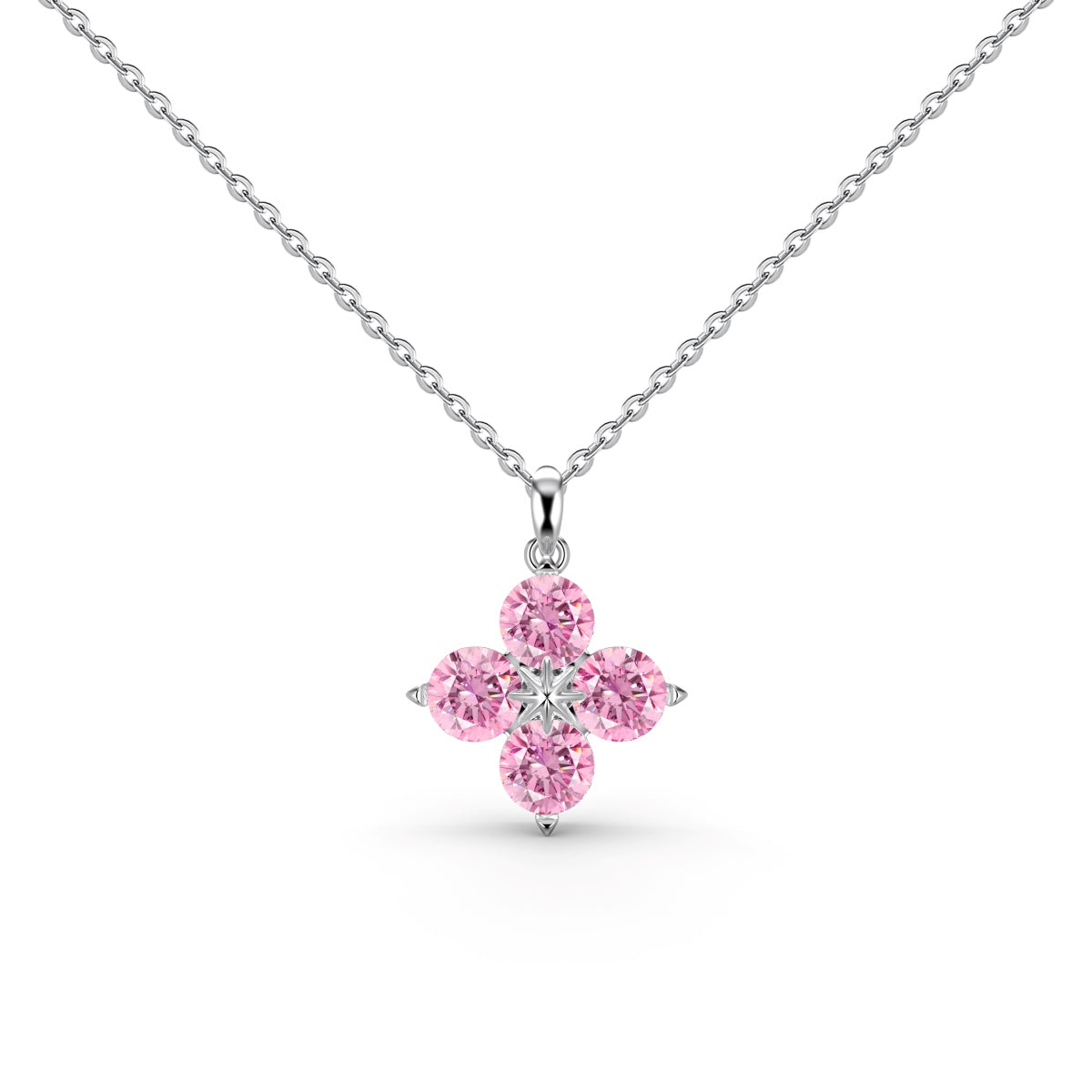 [Charm Aries Jewelry]Four-Leaf Clover And Eight-Pointed Star Necklace