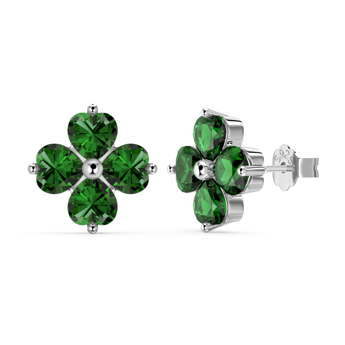 [Charm Aries Jewelry]Four-Leaf Clover Ball Earrings