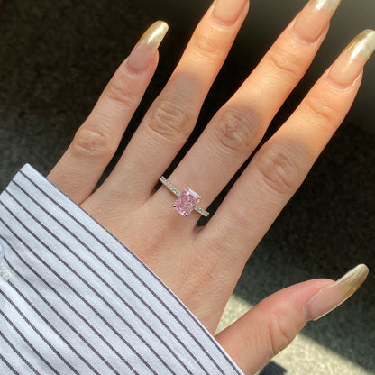 [Charm Aries Jewelry]2.0 Carat Dazzling Sparkling Radiant Cut Party Ring