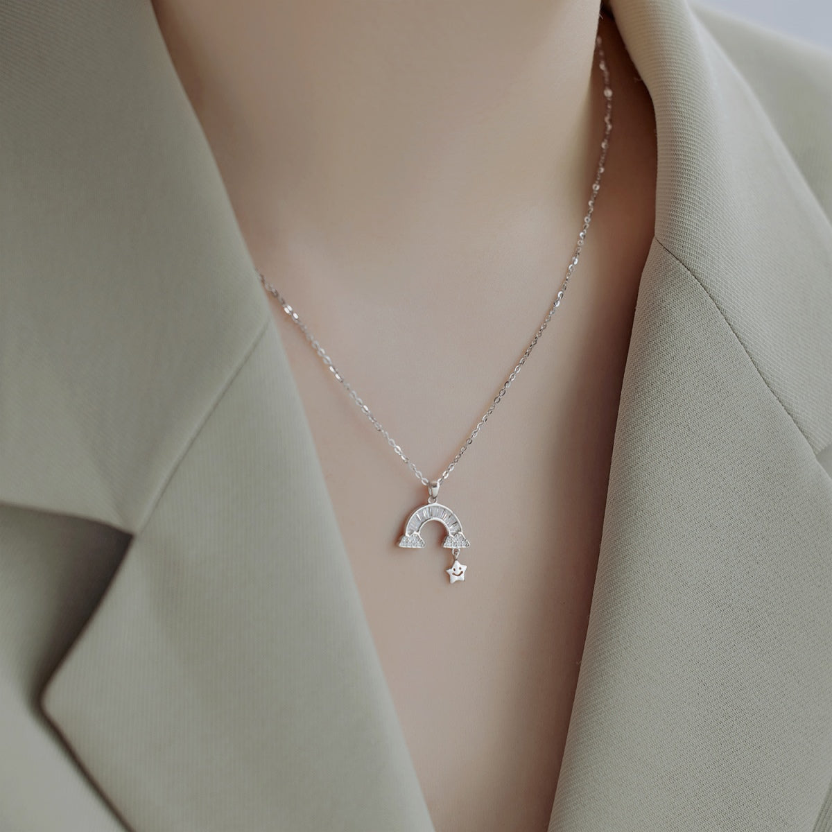[Charm Aries Jewelry]Unique Rainbow Star Necklace