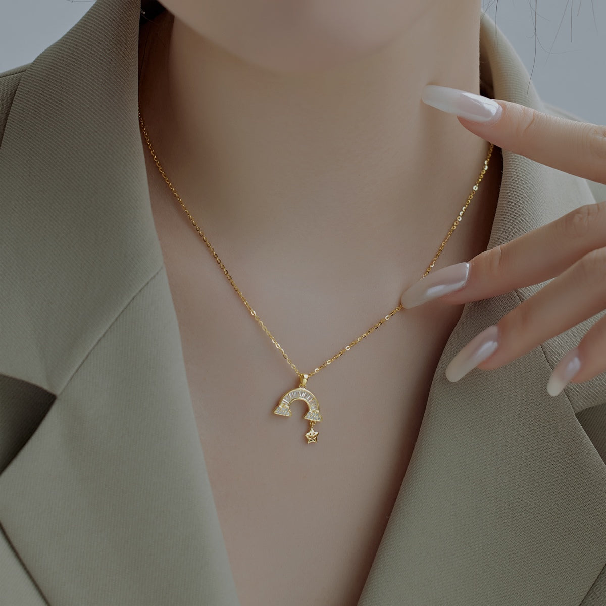 [Charm Aries Jewelry]Unique Rainbow Star Necklace