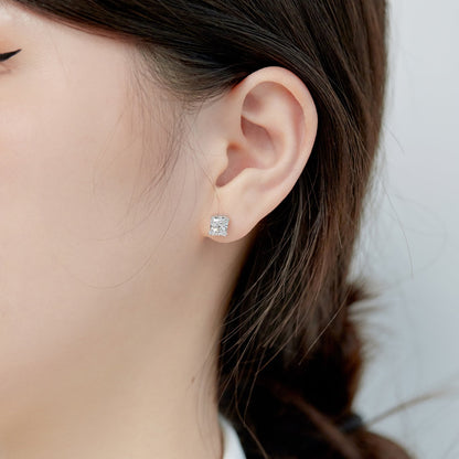 [Charm Aries Jewelry]1.0 Carat Radiant Princess Cut Wedding Earrings