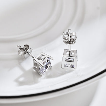 [Charm Aries Jewelry]1.0 Carat Radiant Princess Cut Wedding Earrings