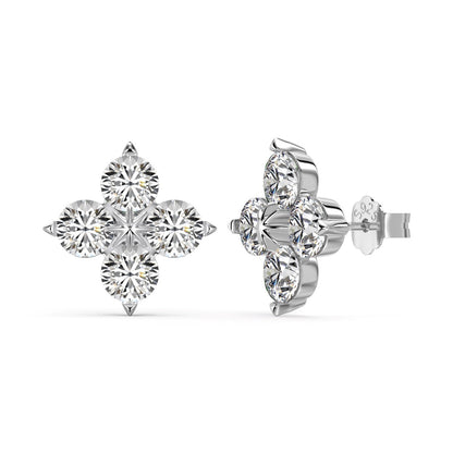 [Charm Aries Jewelry]Four-Leaf Clover Eight-Pointed Star Earrings