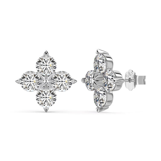 [Charm Aries Jewelry]Four-Leaf Clover Eight-Pointed Star Earrings