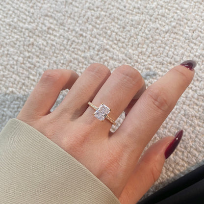 [Charm Aries Jewelry]2.0 Carat Dazzling Sparkling Radiant Cut Party Ring