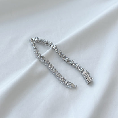 [Charm Aries Jewelry]0.75 Carat Elegant Romantic Heart Shape Lover Bracelet