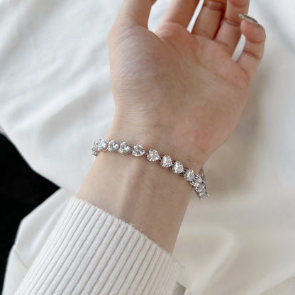[Charm Aries Jewelry]0.75 Carat Elegant Romantic Heart Shape Lover Bracelet