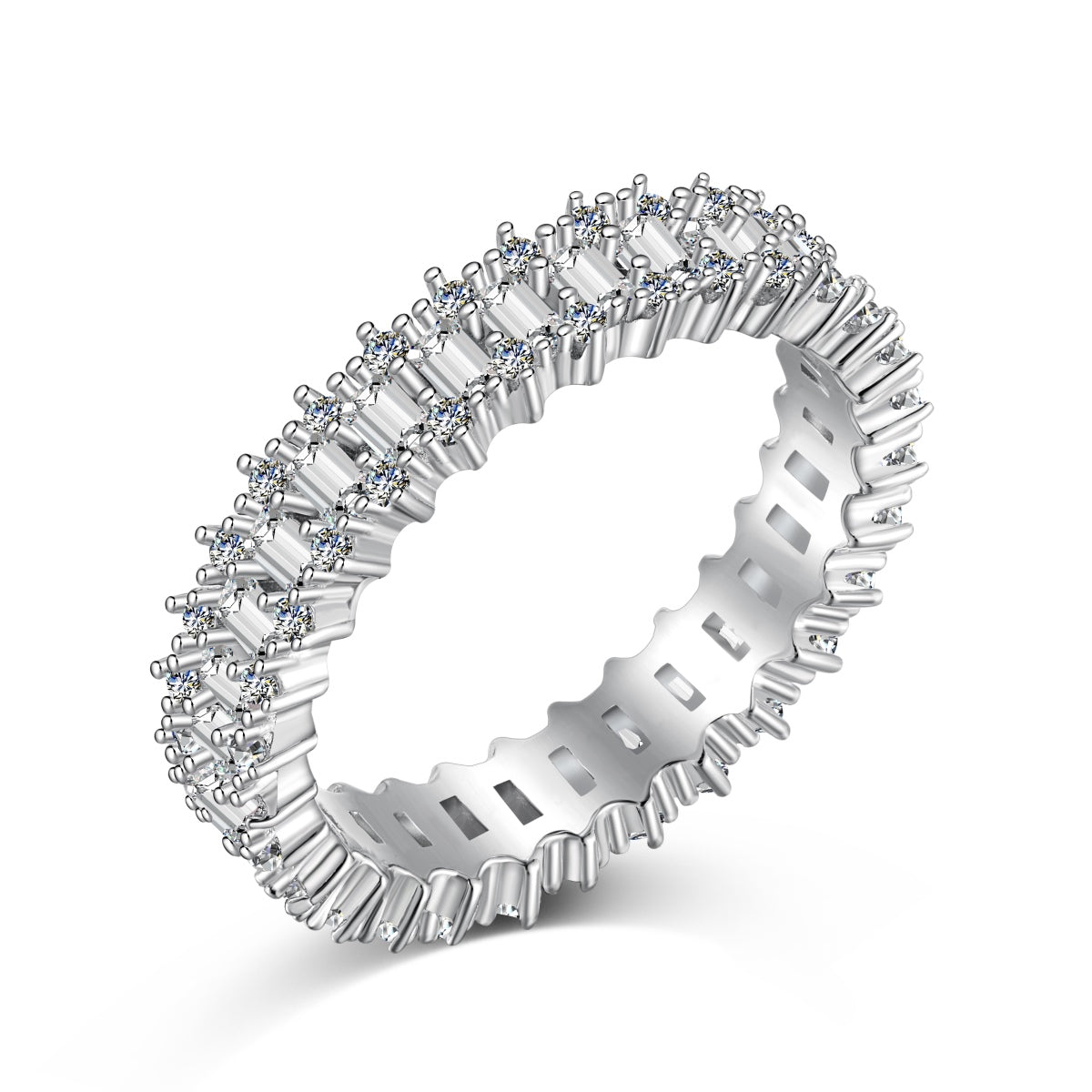[Charm Aries Jewelry]Splashy Ornate Emerald Cut Cocktail Ring