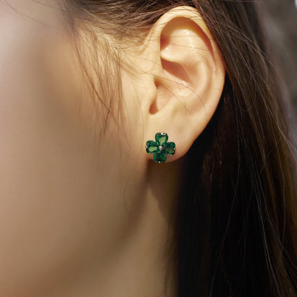 [Charm Aries Jewelry]Four-Leaf Clover Ball Earrings