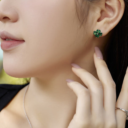 [Charm Aries Jewelry]Four-Leaf Clover Ball Earrings