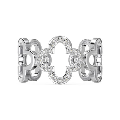 [Charm Aries Jewelry]Hollow Design Four-Leaf Clover Flower Shape Ring