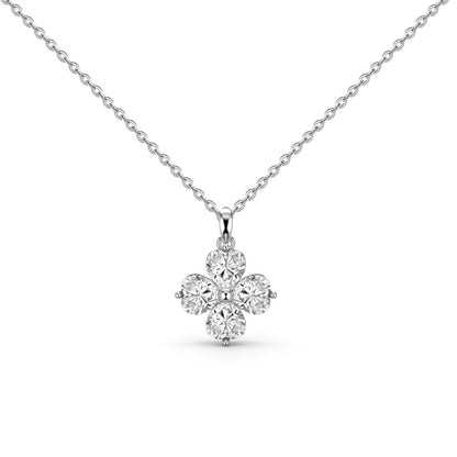 [Charm Aries Jewelry]Heart-Shaped Four-Leaf Clover Bead Necklace