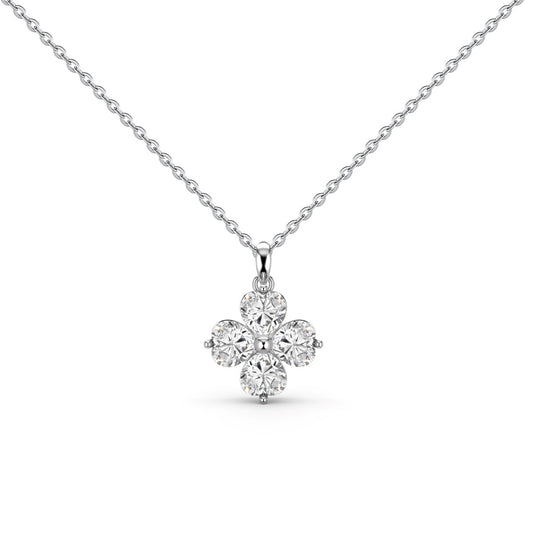 [Charm Aries Jewelry]Heart-Shaped Four-Leaf Clover Bead Necklace