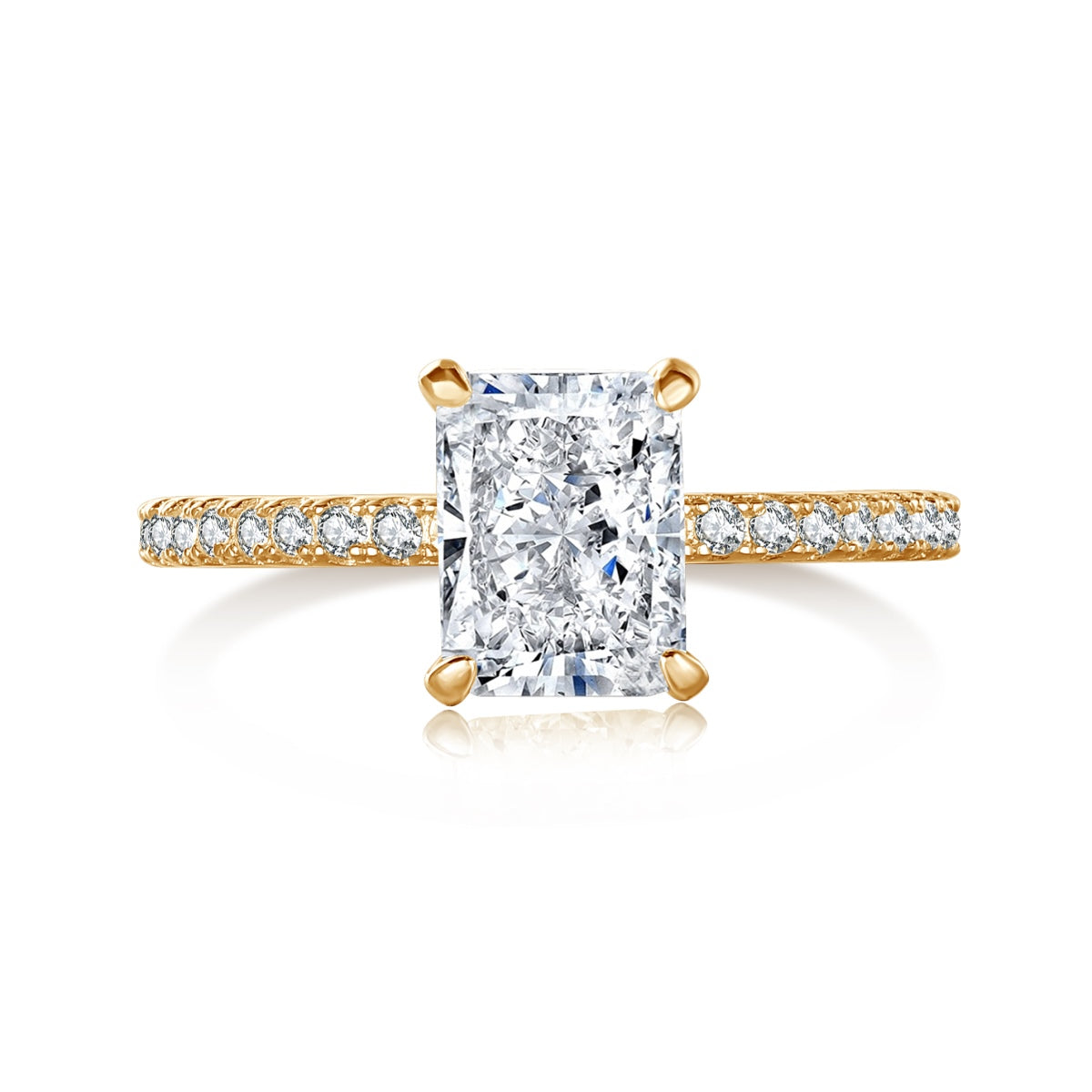 [Charm Aries Jewelry]2.0 Carat Dazzling Sparkling Radiant Cut Party Ring