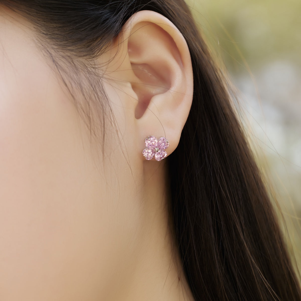 [Charm Aries Jewelry]Four-Leaf Clover Ball Earrings