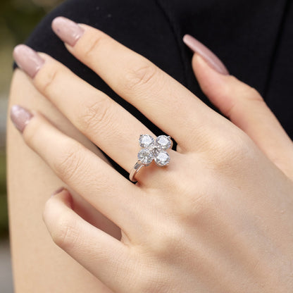 [Charm Aries Jewelry]Four-Leaf Clover Eight-Pointed Star Ring
