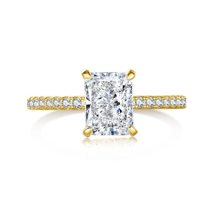 [Charm Aries Jewelry]2.0 Carat Dazzling Sparkling Radiant Cut Party Ring