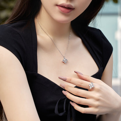[Charm Aries Jewelry]Four-Leaf Clover And Eight-Pointed Star Necklace