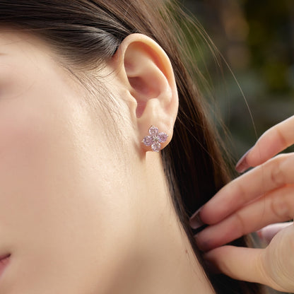 [Charm Aries Jewelry]Four-Leaf Clover Eight-Pointed Star Earrings