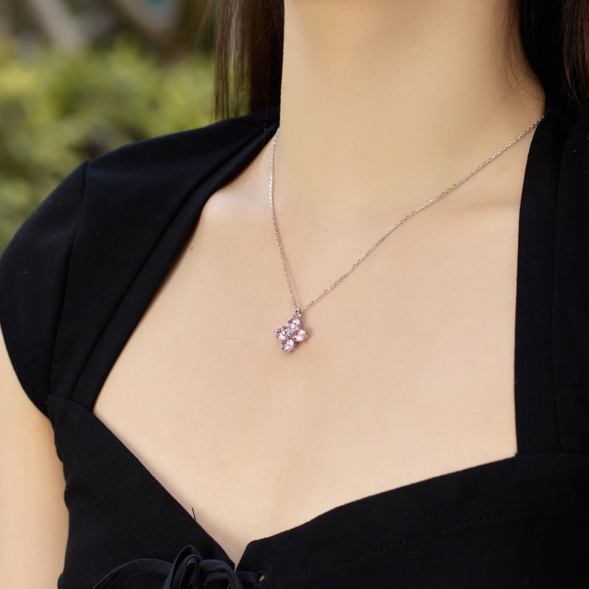 [Charm Aries Jewelry]Four-Leaf Clover And Eight-Pointed Star Necklace