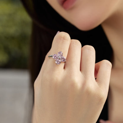 [Charm Aries Jewelry]Four-Leaf Clover Eight-Pointed Star Ring