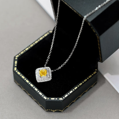 [Charm Aries Jewelry]Sparkling Asscher Cut Necklace