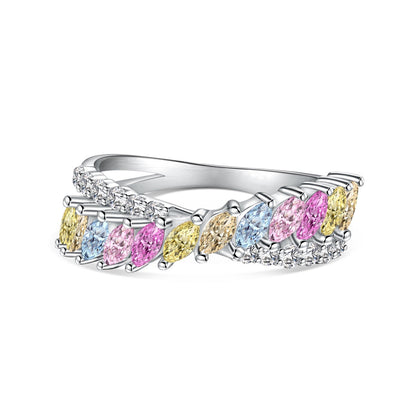 [Charm Aries Jewelry]Unique Colorful Marquise Cut Daily Ring