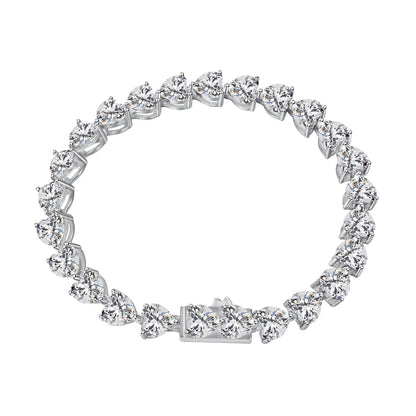 [Charm Aries Jewelry]0.75 Carat Elegant Romantic Heart Shape Lover Bracelet