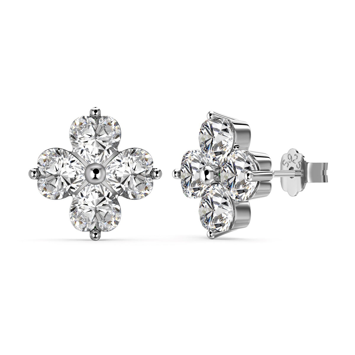 [Charm Aries Jewelry]Four-Leaf Clover Ball Earrings