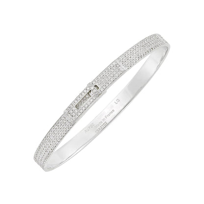 [Charm Aries Jewelry]HM KELLY BRACELET IN SILVER AND FULL PAVE DIAMOND