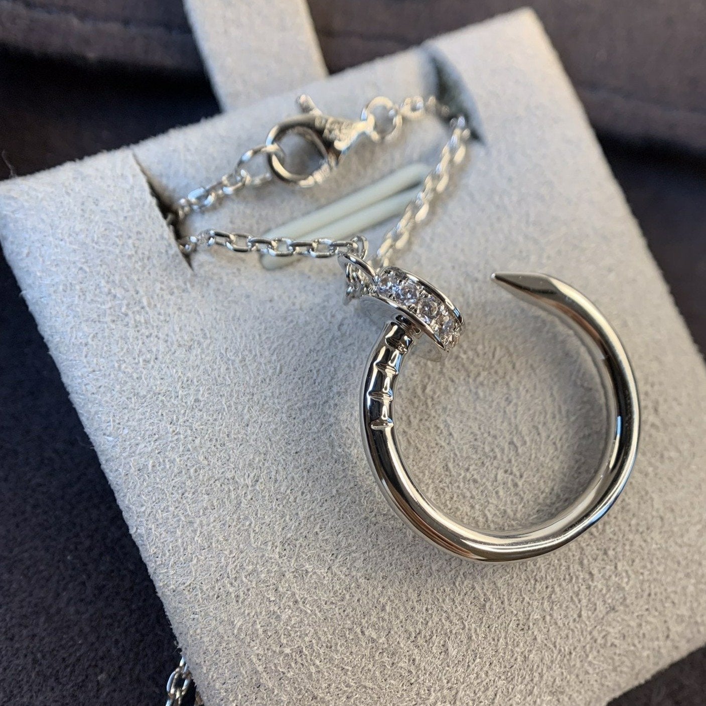 [Charm Aries Jewelry]JUSTE NECKLACE SILVER DIAMONDS
