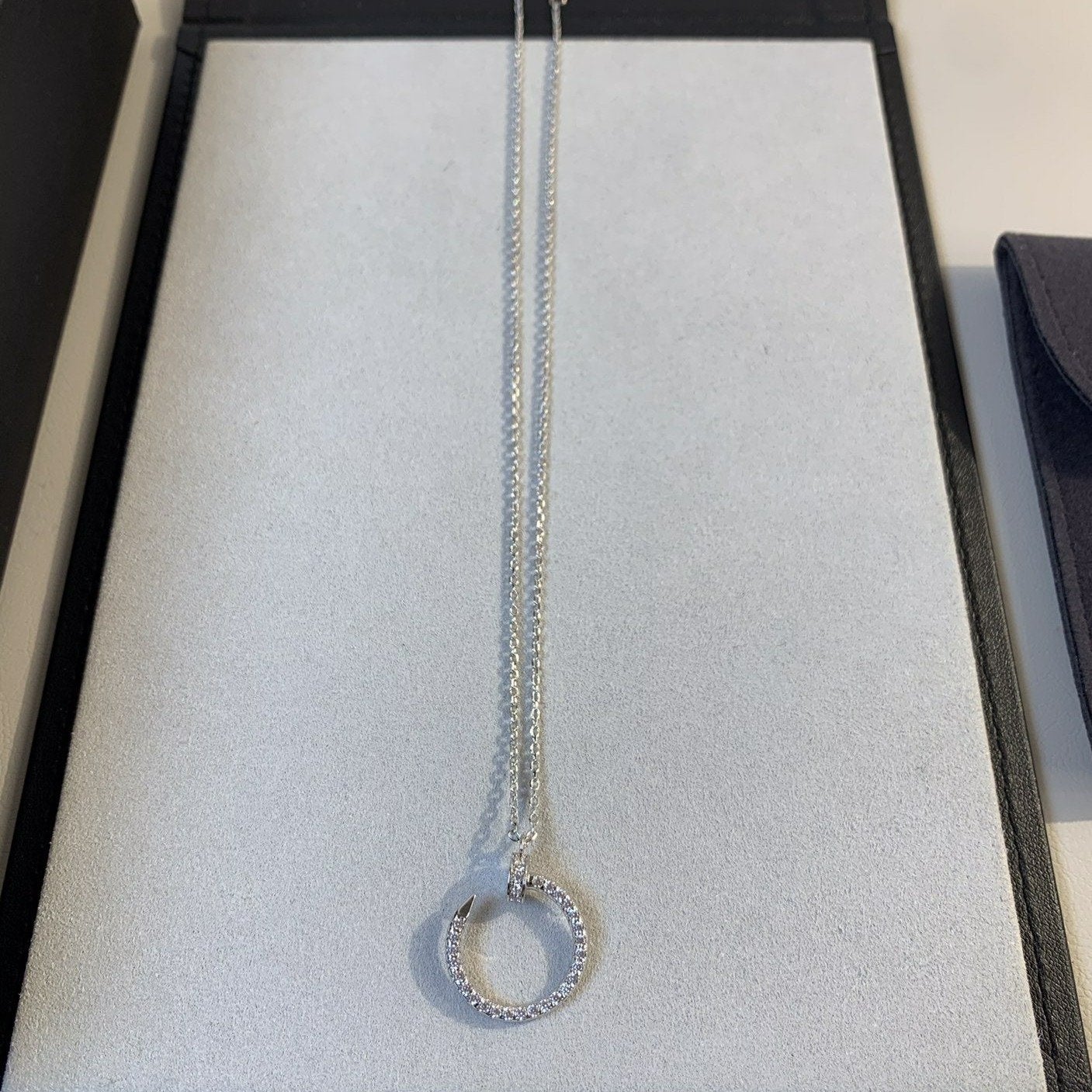 [Charm Aries Jewelry]JUSTE NECKLACE SILVER DIAMONDS