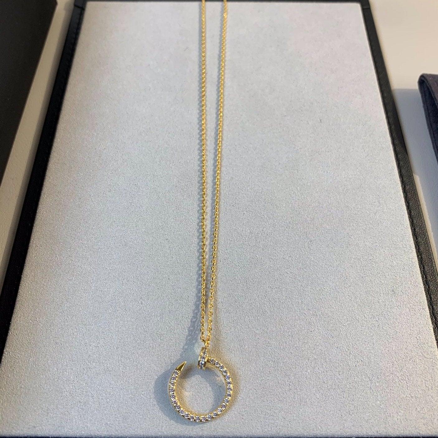 [Charm Aries Jewelry]JUSTE NECKLACE GOLD DIAMONDS