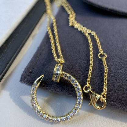 [Charm Aries Jewelry]JUSTE NECKLACE GOLD DIAMONDS