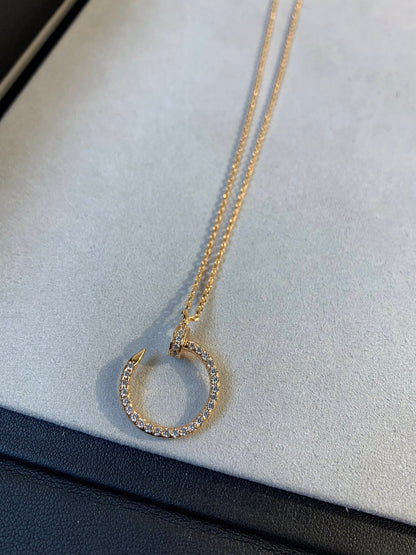 [Charm Aries Jewelry]JUSTE NECKLACE PINK GOLD DIAMONDS
