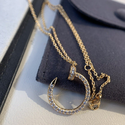 [Charm Aries Jewelry]JUSTE NECKLACE PINK GOLD DIAMONDS