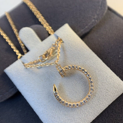 [Charm Aries Jewelry]JUSTE NECKLACE PINK GOLD DIAMONDS