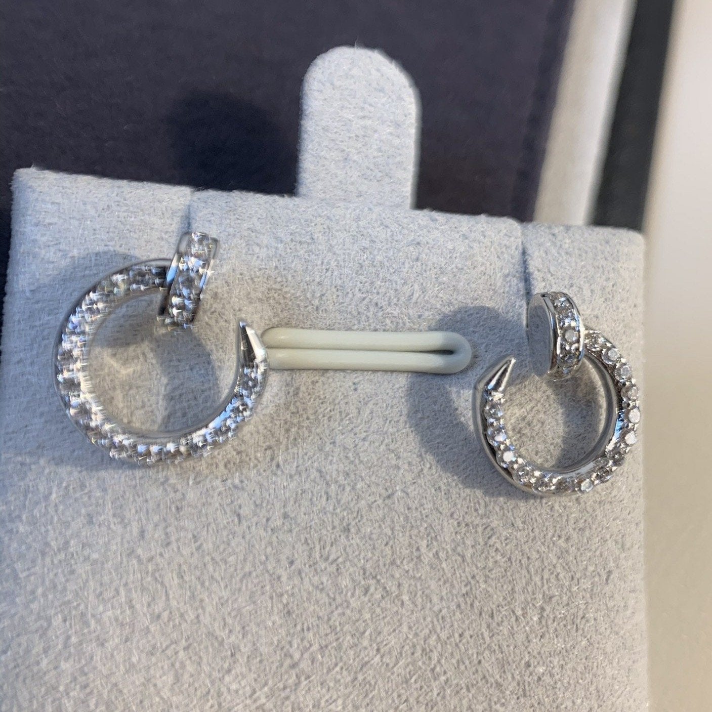 [Charm Aries Jewelry]JUSTE EARRINGS SILVER DIAMONDS