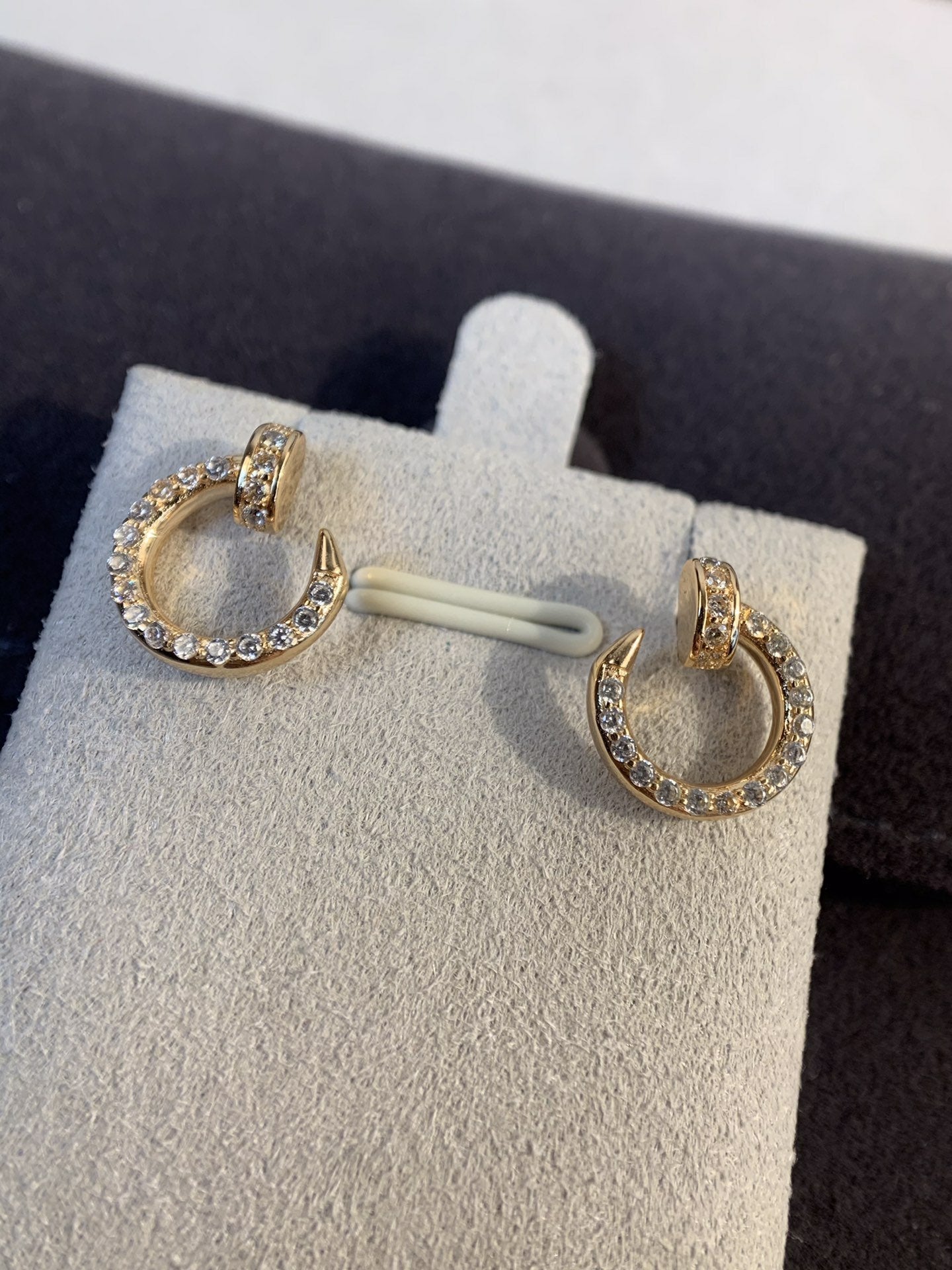 [Charm Aries Jewelry]JUSTE EARRINGS GOLD DIAMONDS