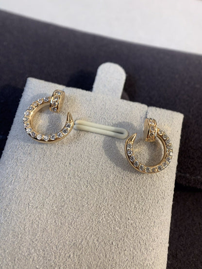 [Charm Aries Jewelry]JUSTE EARRINGS GOLD DIAMONDS