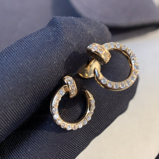 [Charm Aries Jewelry]JUSTE EARRINGS GOLD DIAMONDS