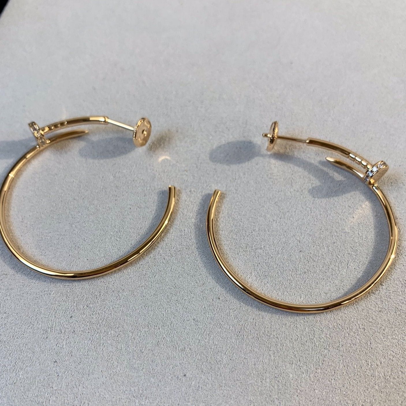 [Charm Aries Jewelry]JUSTE EARRINGS GOLD DIAMONDS 1.8MM