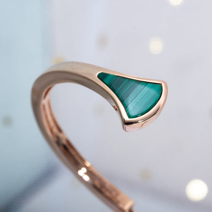 [Charm Aries Jewelry]DREAM BRACELET OPEN MALACHITE PINK GOLD