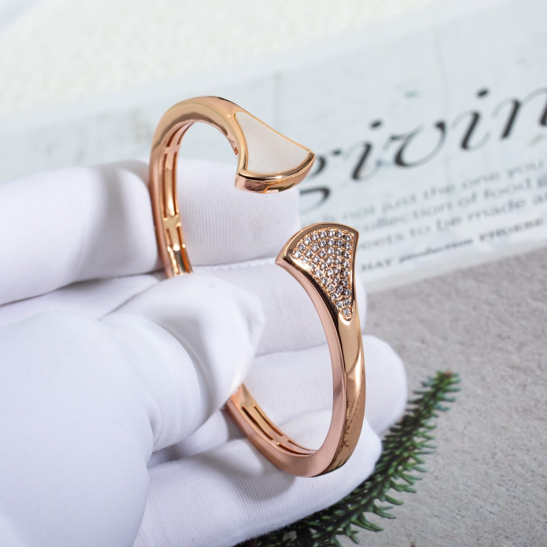 [Charm Aries Jewelry]DREAM BRACELET OPEN PINK GOLD MOP DIAMOND