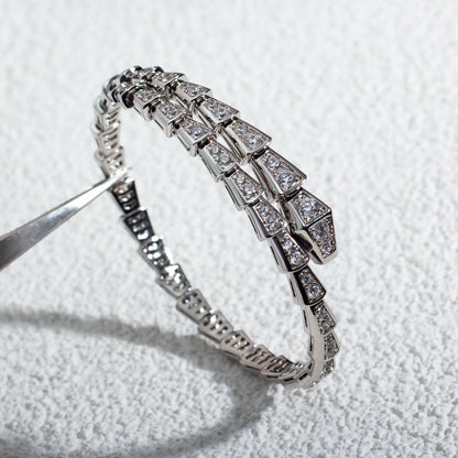 [Charm Aries Jewelry]SERPENTI BRACELET 6MM SILVER DIAMOND